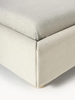 Camas Tapizadas|Camas></noscript>Westwing Collection Cama tapizada Laura Tejido blanco Off White, madera de roble