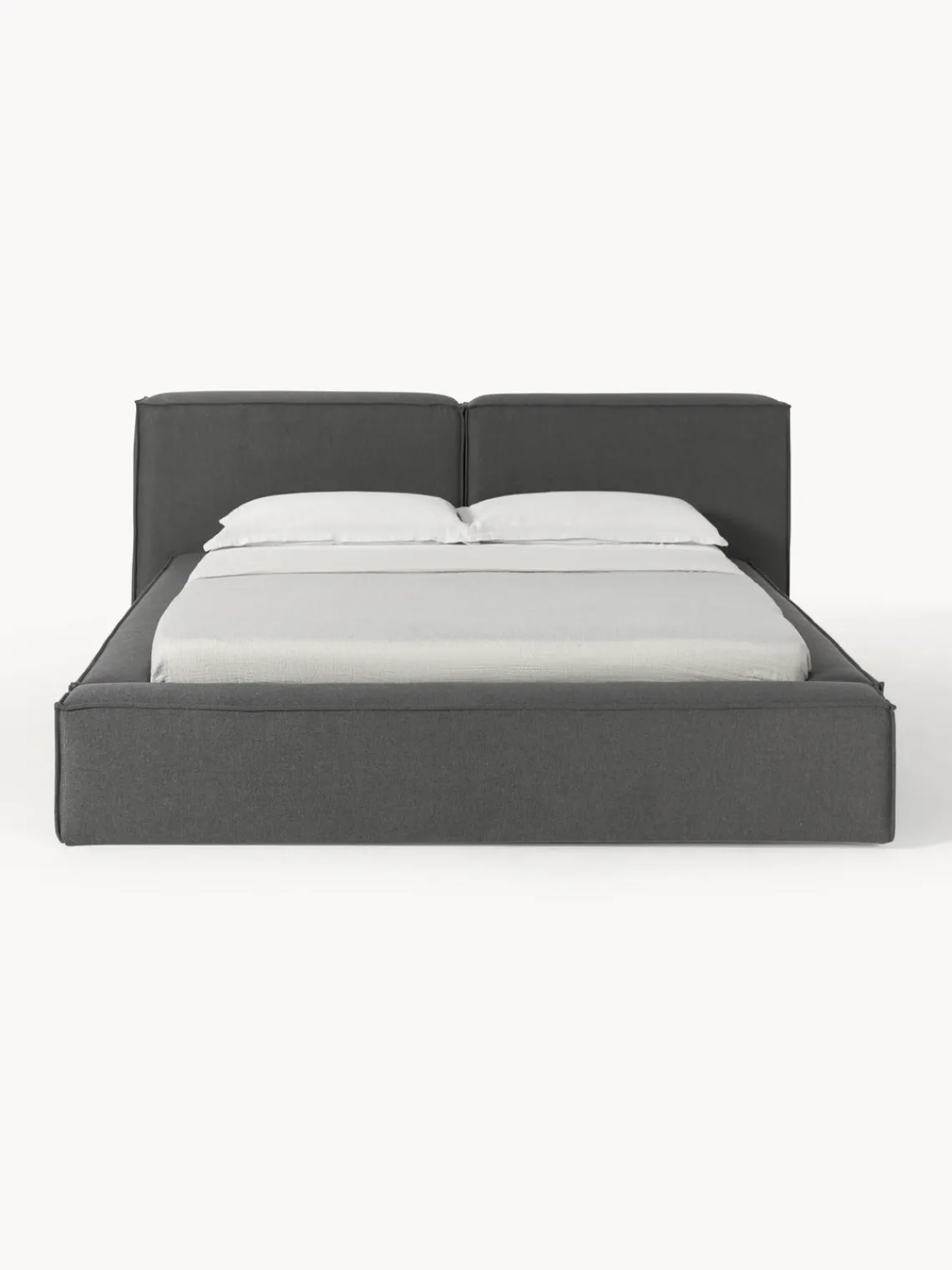 Camas Tapizadas|Camas>Westwing Collection Cama tapizada Lennon Tejido gris antracita