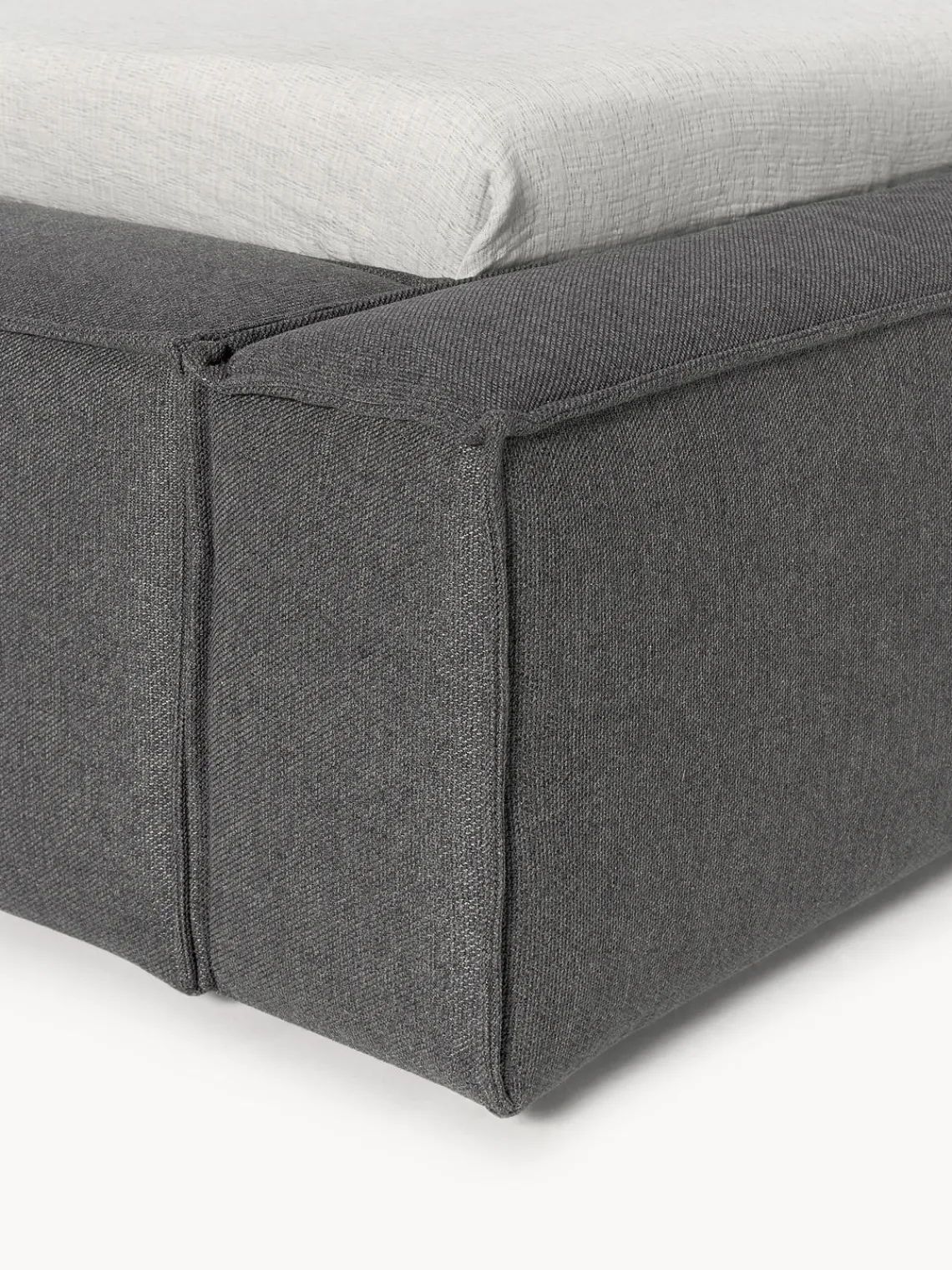 Camas Tapizadas|Camas>Westwing Collection Cama tapizada Lennon Tejido gris antracita