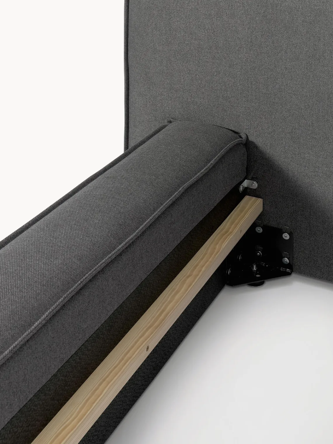 Camas Tapizadas|Camas>Westwing Collection Cama tapizada Lennon Tejido gris antracita