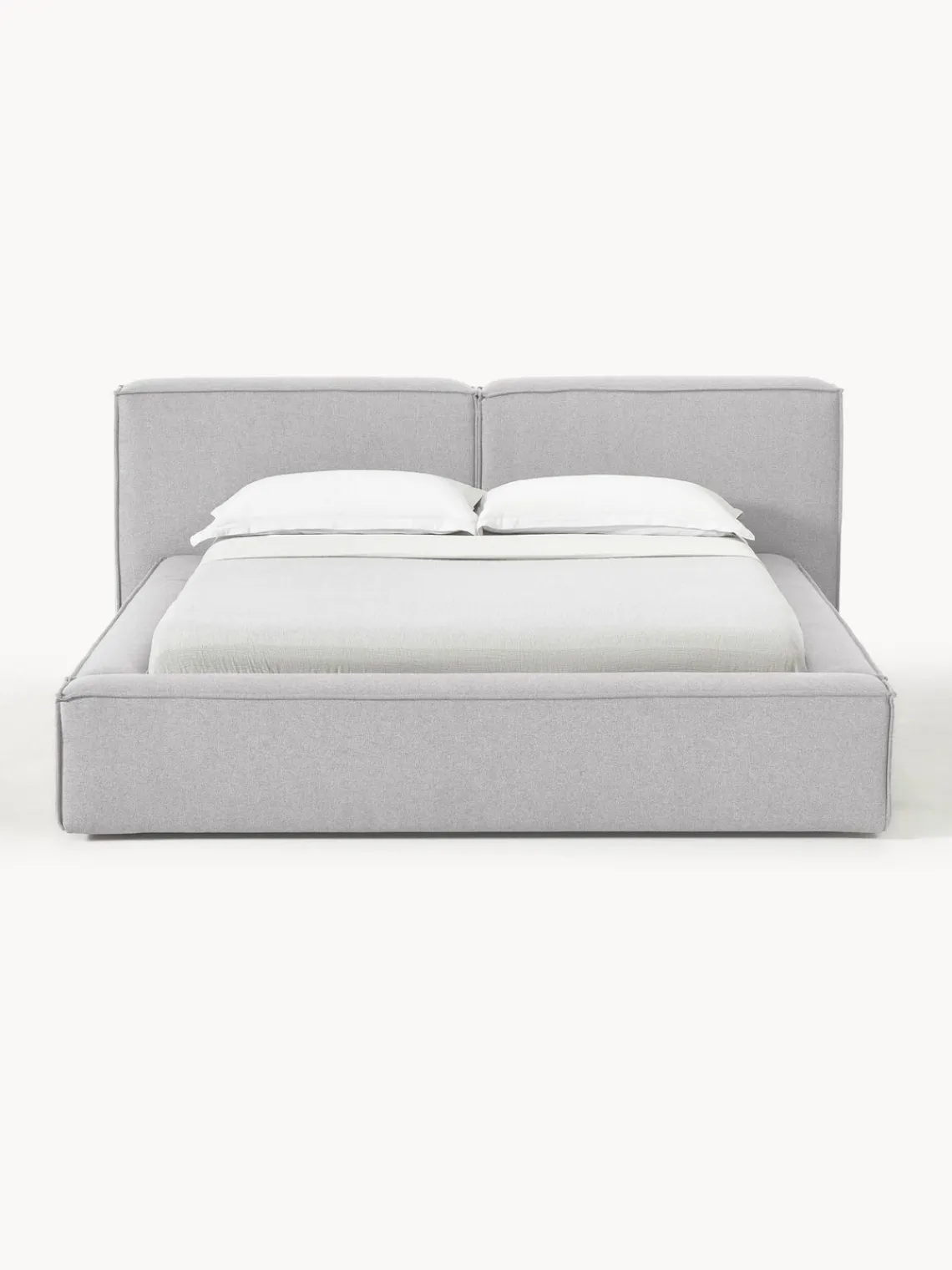 Camas Tapizadas|Camas>Westwing Collection Cama tapizada Lennon, con espacio de almacenamiento Tejido gris