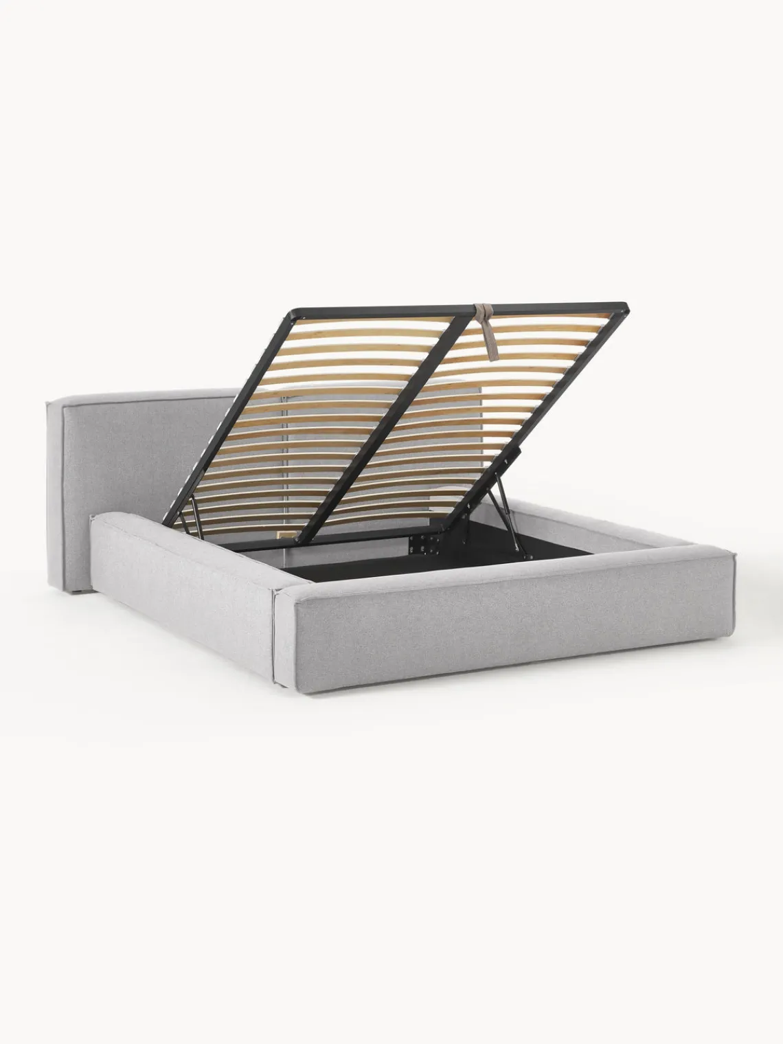 Camas Tapizadas|Camas>Westwing Collection Cama tapizada Lennon, con espacio de almacenamiento Tejido gris