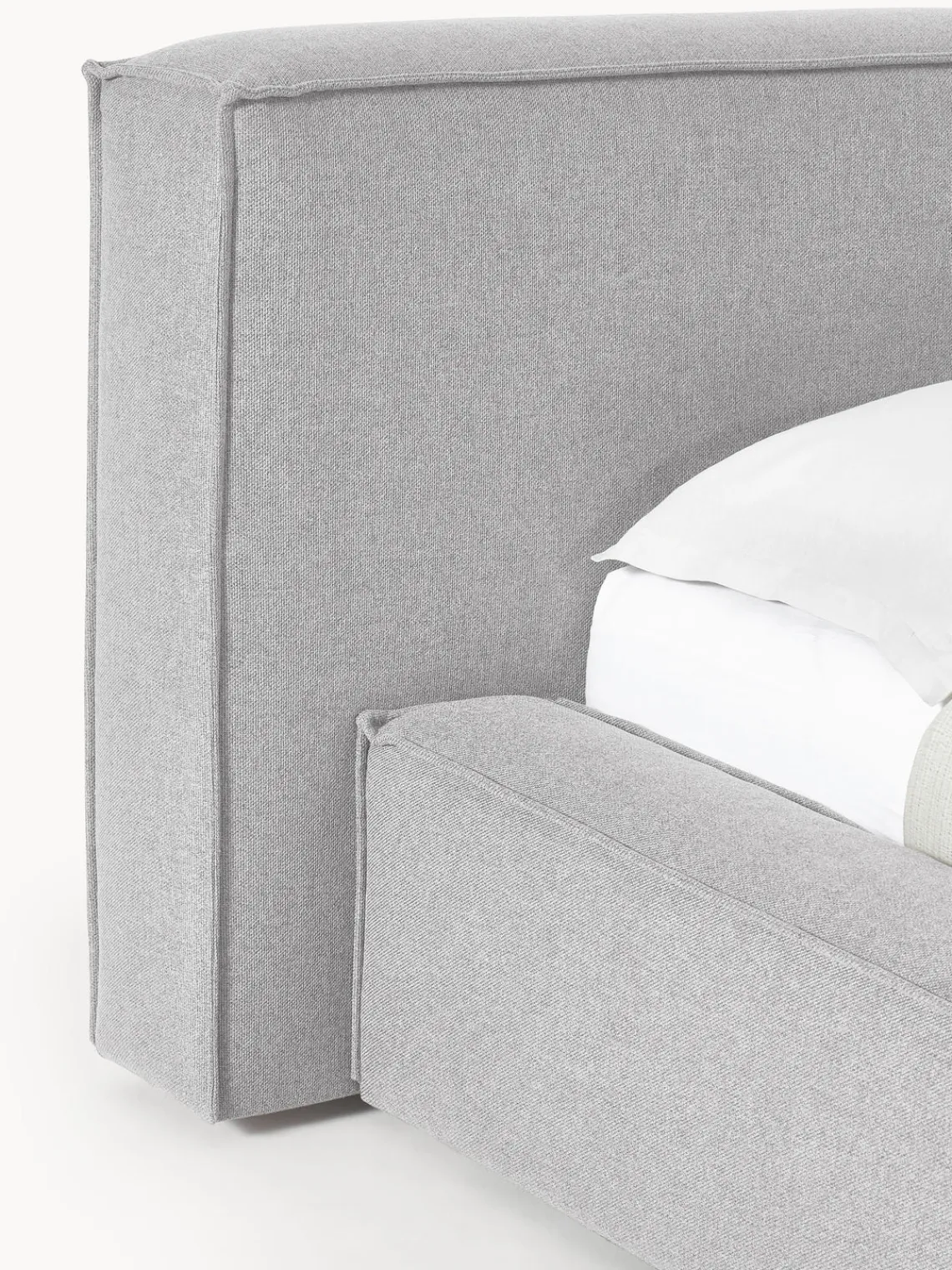 Camas Tapizadas|Camas>Westwing Collection Cama tapizada Lennon, con espacio de almacenamiento Tejido gris