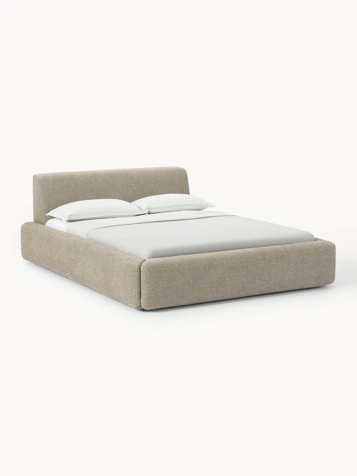 Camas Tapizadas|Camas>Westwing Collection Cama tapizada Melva Tejido beige claro