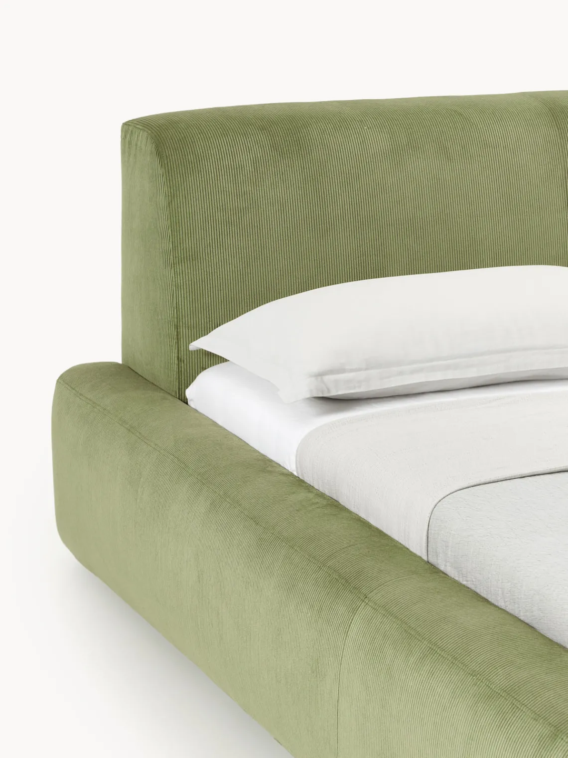 Camas Tapizadas|Camas>Westwing Collection Cama tapizada Melva Pana verde oliva