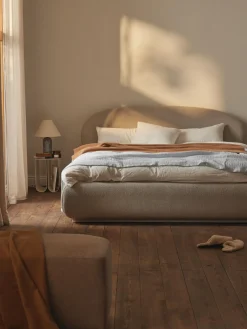 Discount Cama tapizada redondeada en tejido bouclé Alba Camas Tapizadas|Camas