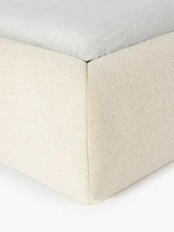 Hot Cama tapizada redondeada en tejido bouclé Alba Camas Tapizadas|Camas