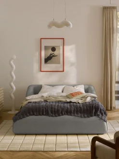 Camas Tapizadas|Camas>Westwing Collection Cama tapizada Sofia Tejido gris