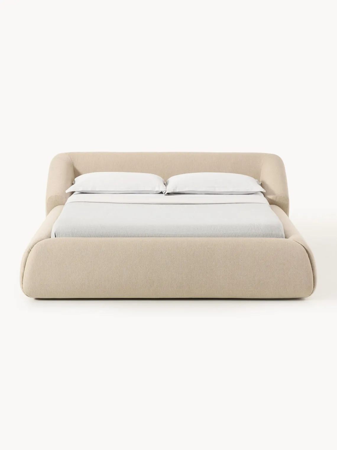 Camas Tapizadas|Camas>Westwing Collection Cama tapizada Sofia Tejido grueso beige claro