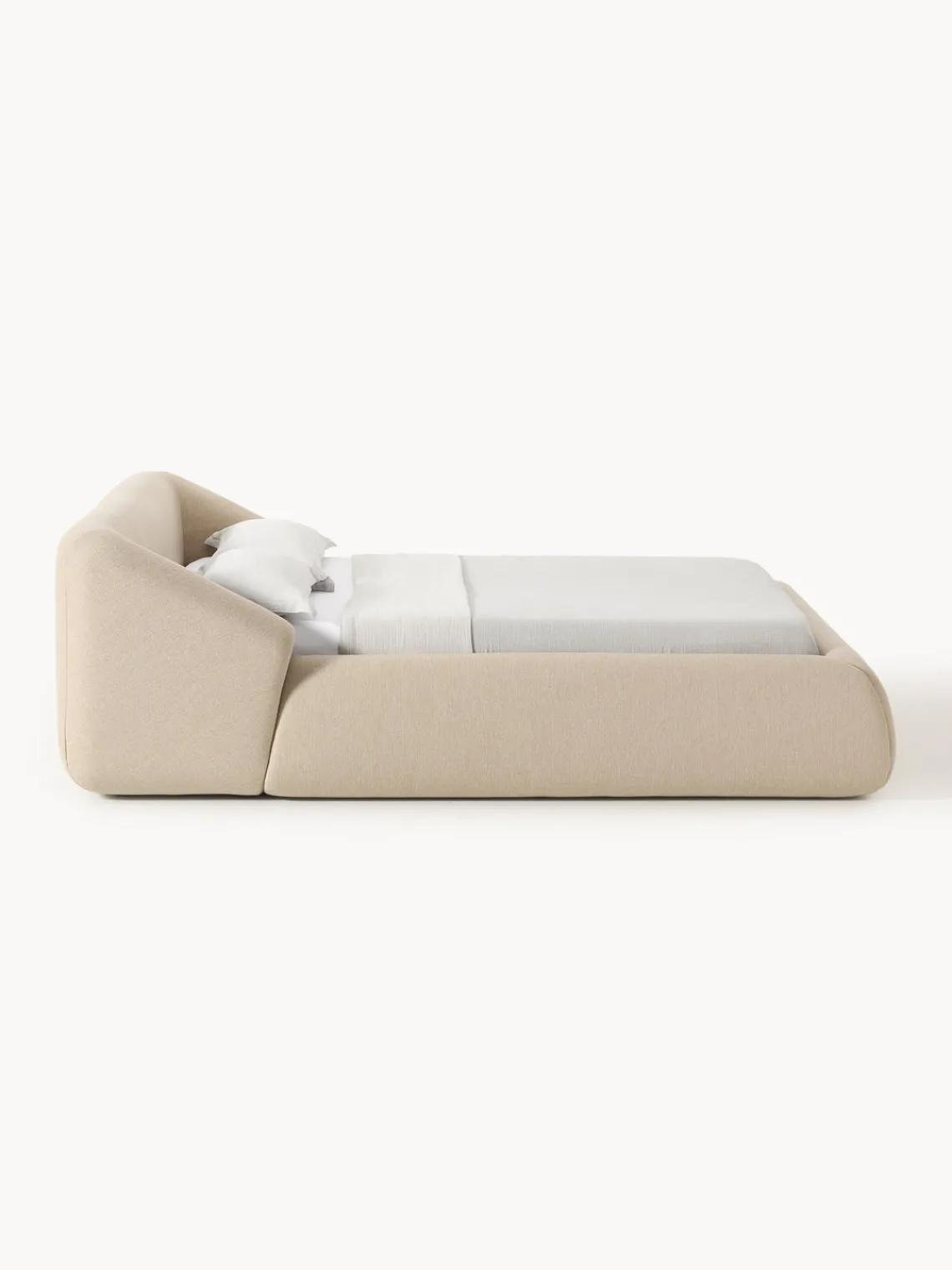Camas Tapizadas|Camas>Westwing Collection Cama tapizada Sofia Tejido grueso beige claro