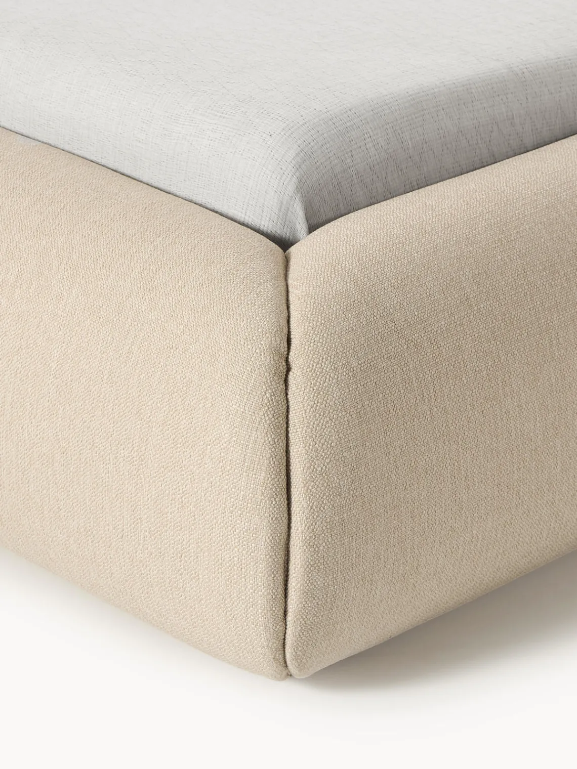 Camas Tapizadas|Camas>Westwing Collection Cama tapizada Sofia Tejido grueso beige claro