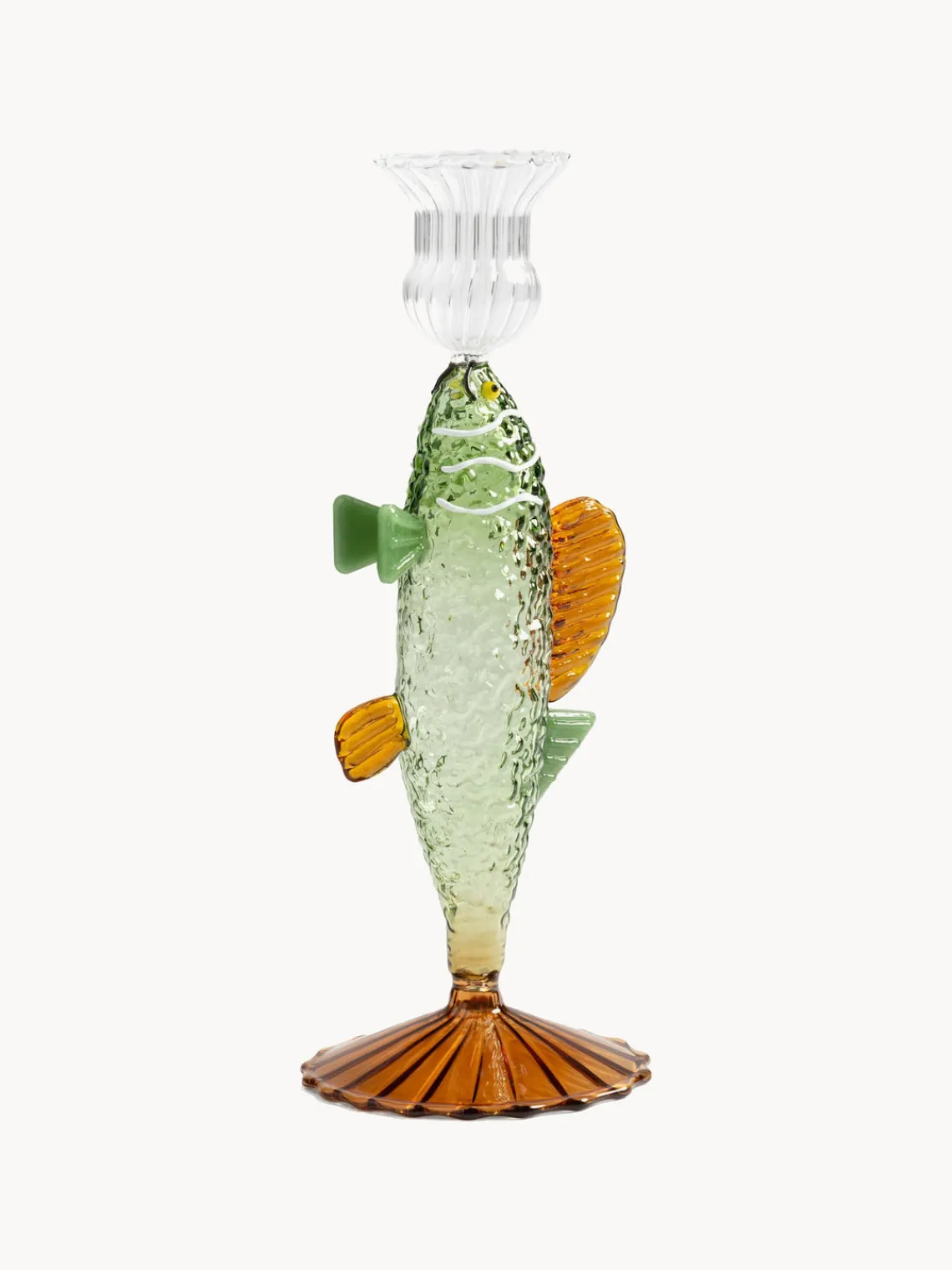 Discount Candelabro artesanal de vidrio borosilicato Fish Jarrones|Velas Y Candelabros