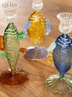 Jarrones|Velas Y Candelabros>&k Amsterdam Candelabro artesanal de vidrio borosilicato Fish