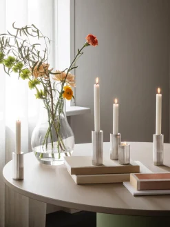 New Candelabro con relieves Bernadotte, 11 cm Portavelas|Jarrones