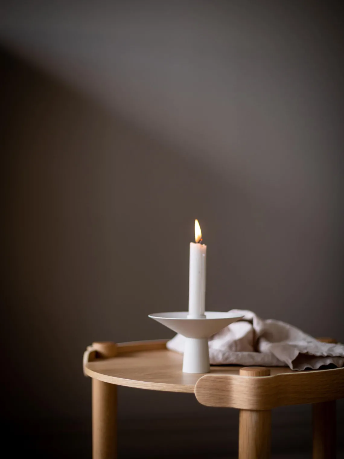 Candelabros|Jarrones>Cooee Design Candelabro de acero inoxidable mate Uma Blanco Off White