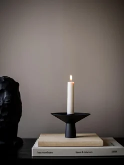 Candelabro de acero inoxidable mate Uma Candelabros|Jarrones