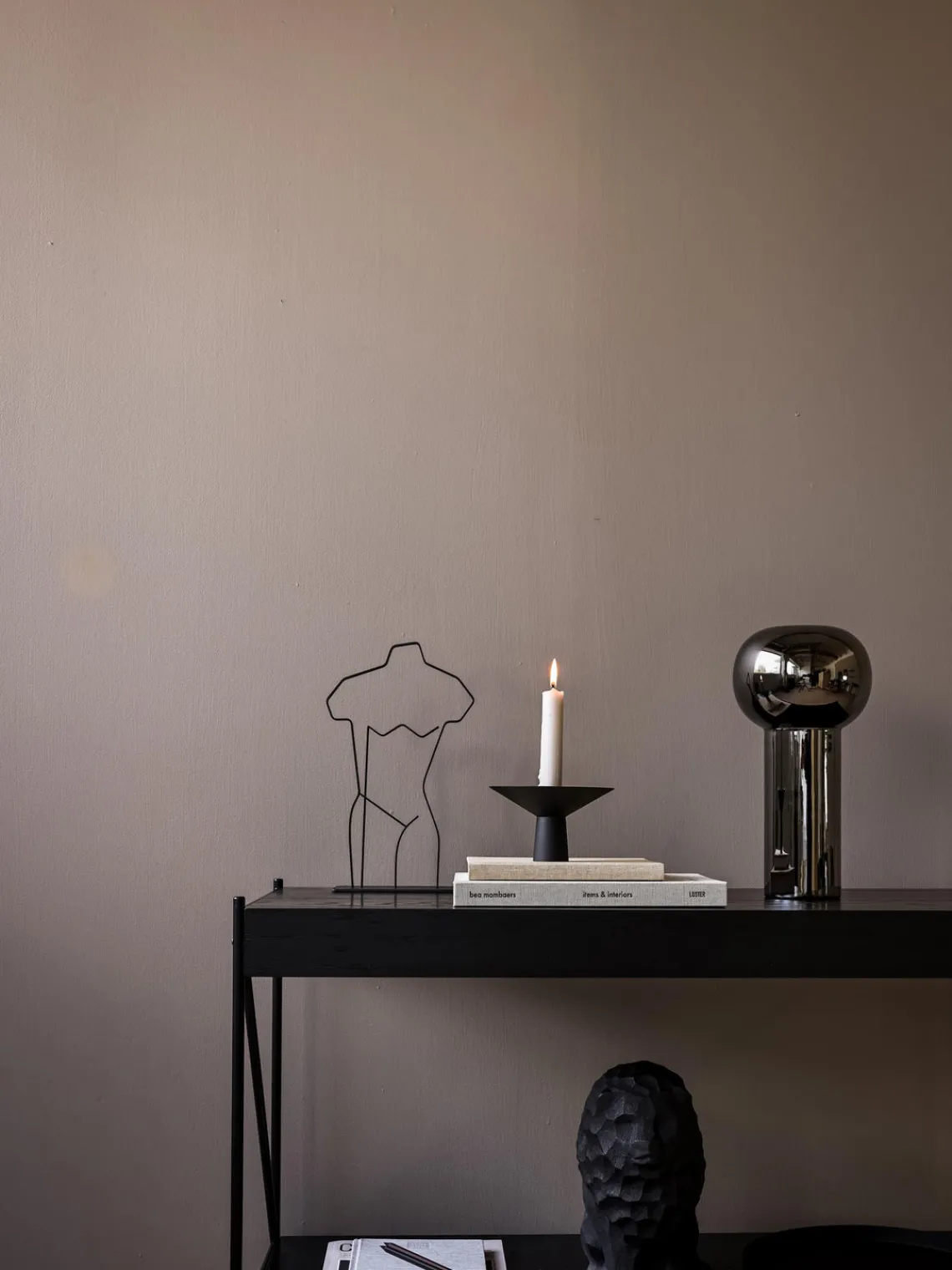 Candelabro de acero inoxidable mate Uma Candelabros|Jarrones