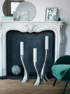 Outlet Candelabro de acero inoxidable con forma orgánica Cobra, 40 cm Candelabros|Velas Y Candelabros