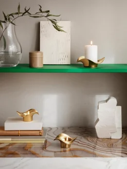 Sale Candelabro de acero inoxidable con forma orgánica Cobra Portavelas|Jarrones