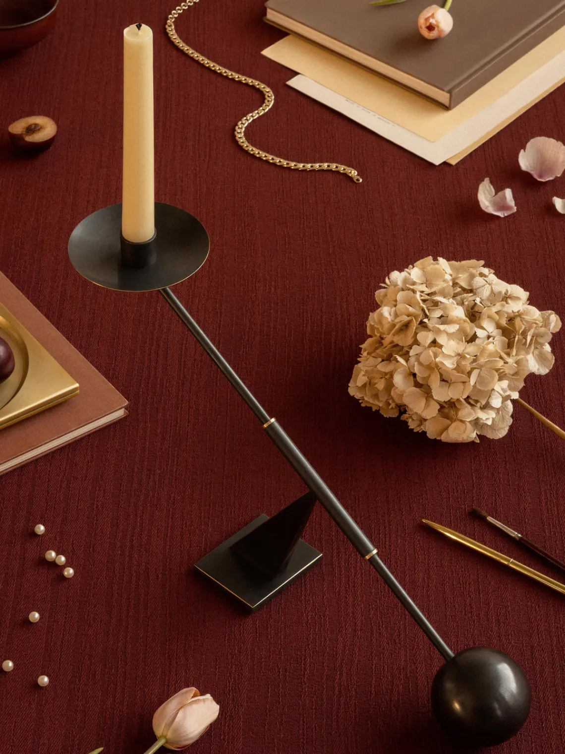 Candelabros|Jarrones>Audo Copenhagen Candelabro de diseño Interconnect Negro, latón