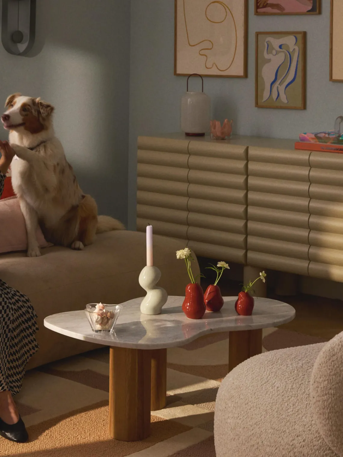 Candelabros|Jarrones>Westwing Collection Candelabro de gres Madhuri Blanco Off White