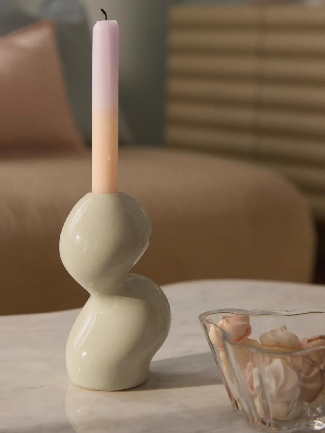 Candelabros|Jarrones>Westwing Collection Candelabro de gres Madhuri Blanco Off White