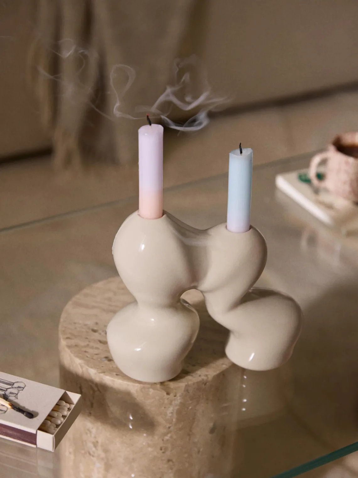 Candelabro de gres Madhuri Candelabros|Jarrones