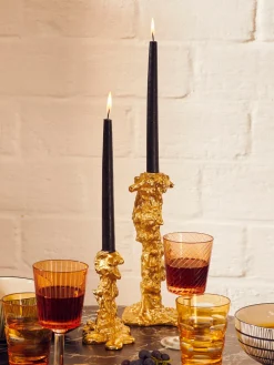 Candelabros|Jarrones>POLSPOTTEN Candelabro de metal Drip Dorado