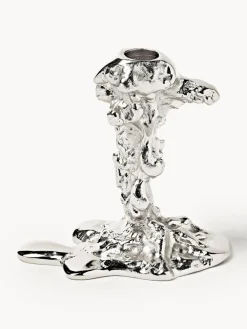 Candelabros|Jarrones>POLSPOTTEN Candelabro de metal Drip Plateado