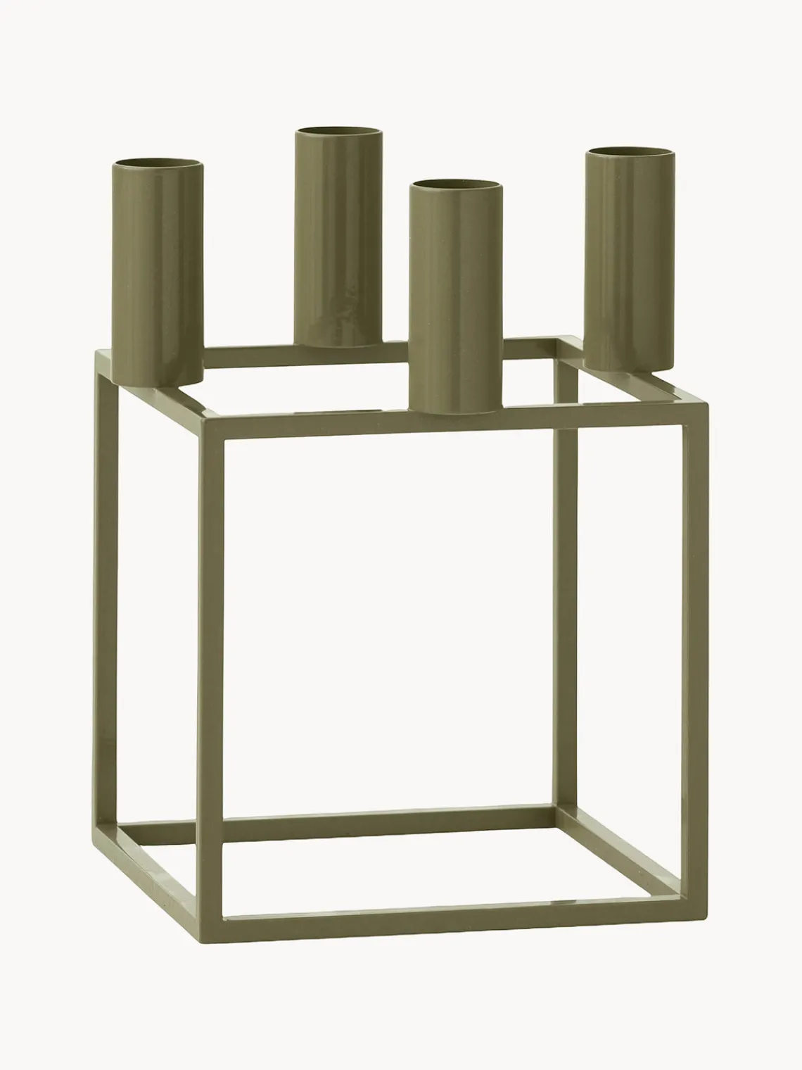 Candelabros|Jarrones>Audo Copenhagen Candelabro de metal Kubus Verde oliva
