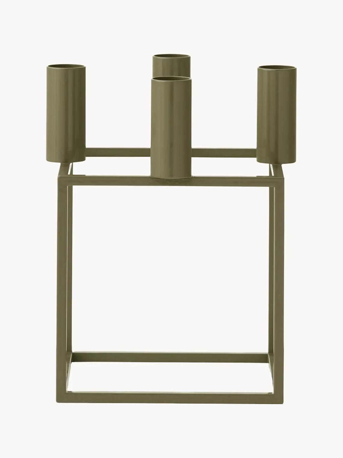 Candelabros|Jarrones>Audo Copenhagen Candelabro de metal Kubus Verde oliva