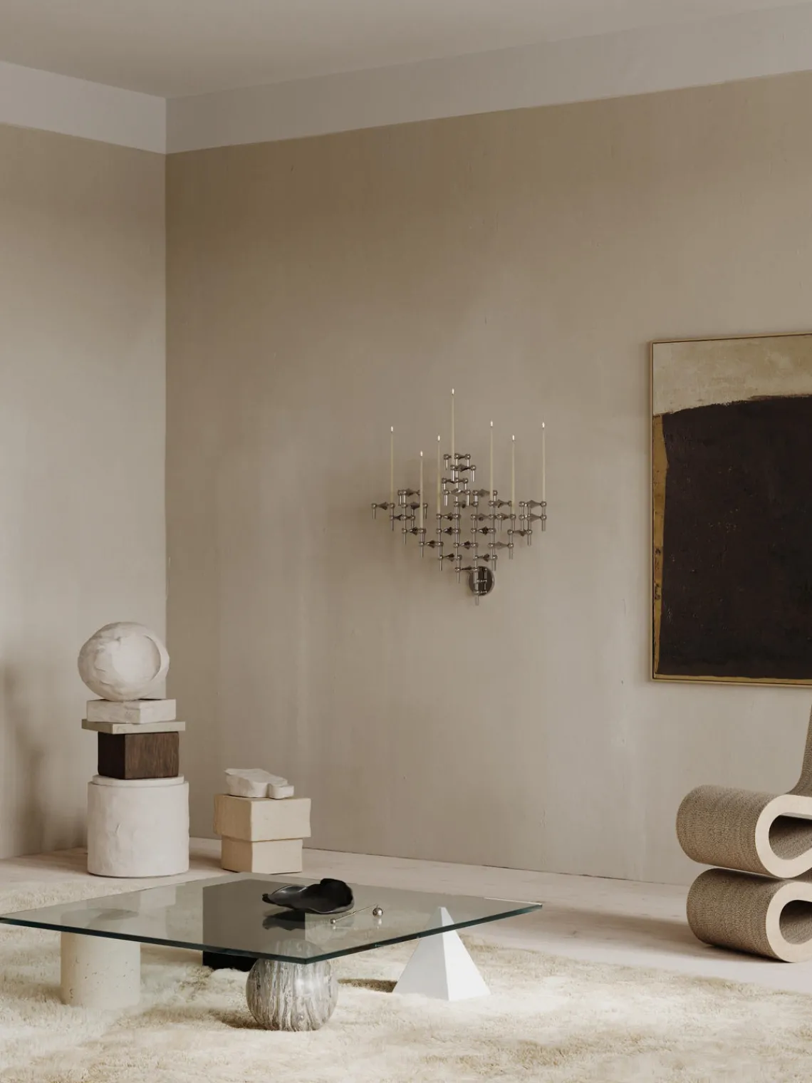 Candelabros|Jarrones>STOFF Nagel Candelabro de pared Plateado brillante