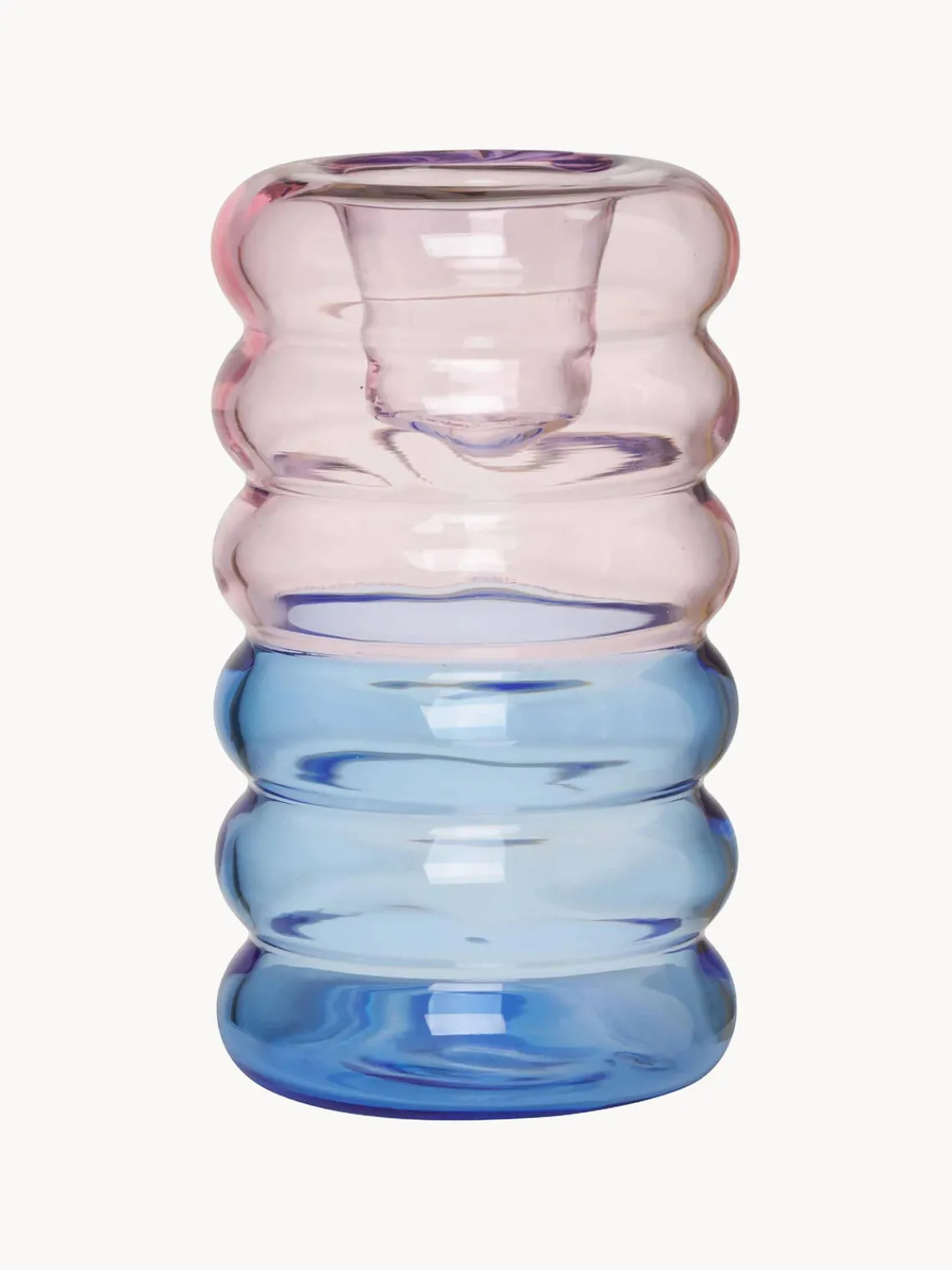 Candelabros|Jarrones>DESIGN LETTERS Candelabro de vidrio borosilicato Hoop Azul claro, rosa claro, transparente