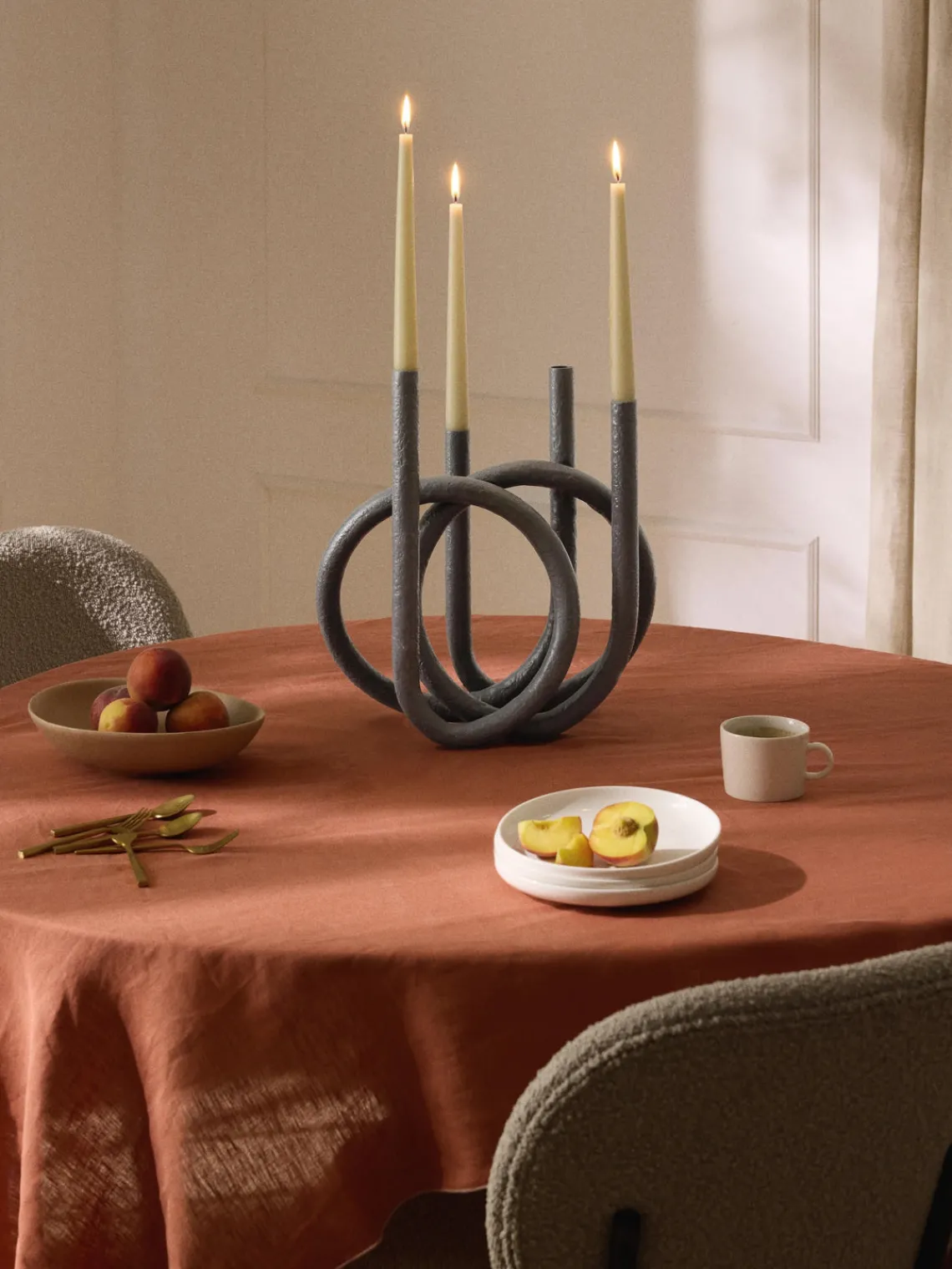 Candelabros|Jarrones>Westwing Collection Candelabro Naia Gris oscuro