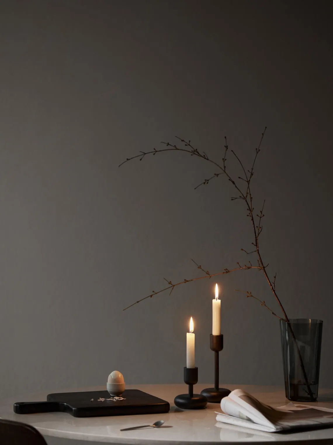 Candelabros|Jarrones>iittala Candelabro Nappula, 18 cm Gris oscuro