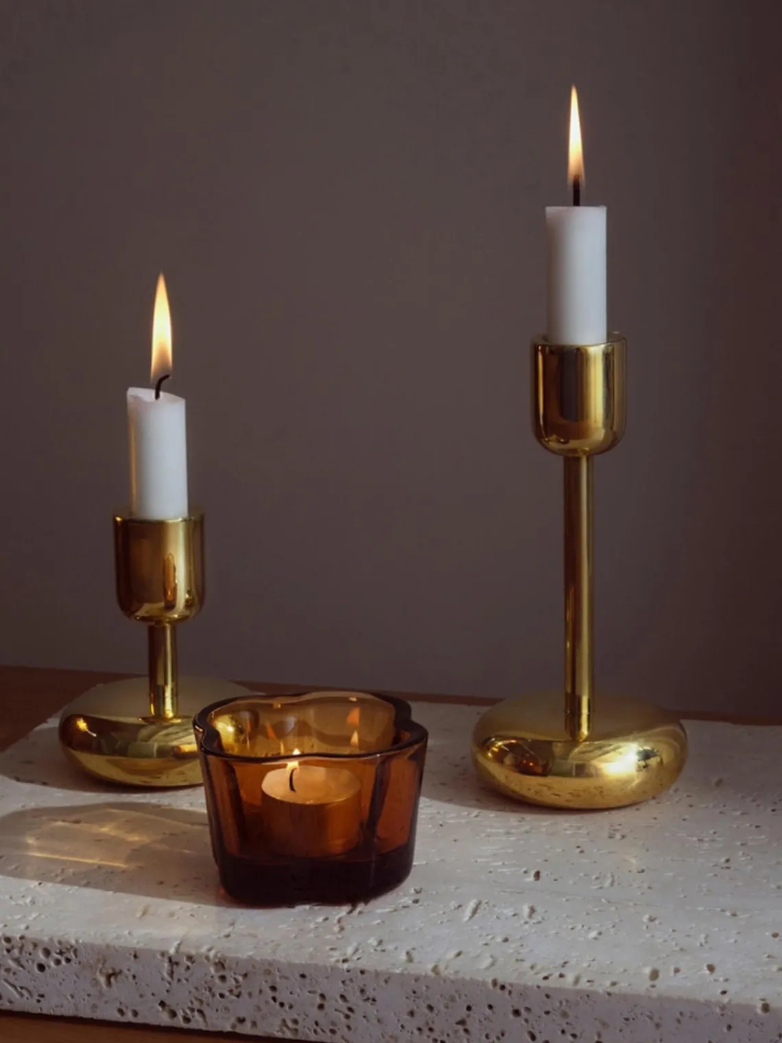 Candelabros|Jarrones>iittala Candelabro Nappula, 18 cm Latón