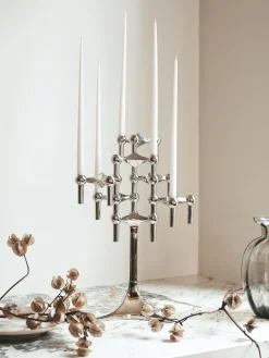 Candelabros|Jarrones>STOFF Nagel Candelabro Plateado