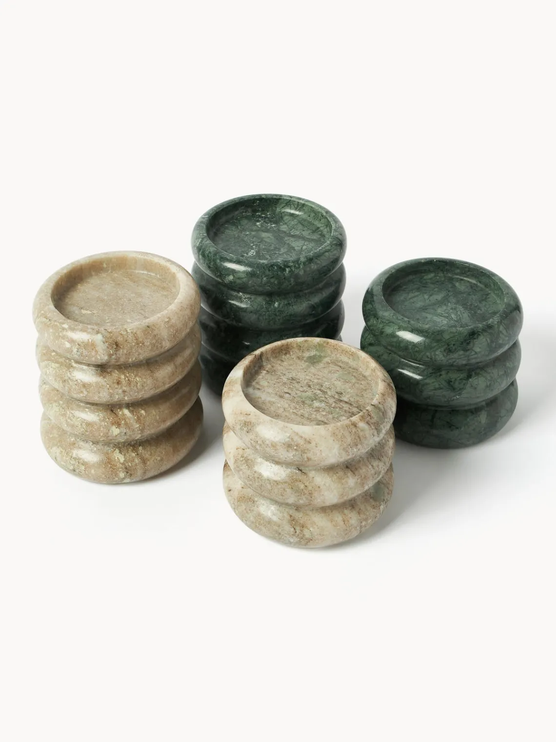 Candelabros|Jarrones>Westwing Collection Candelabros de mármol Orta, 2 uds. Mármol tonos beige