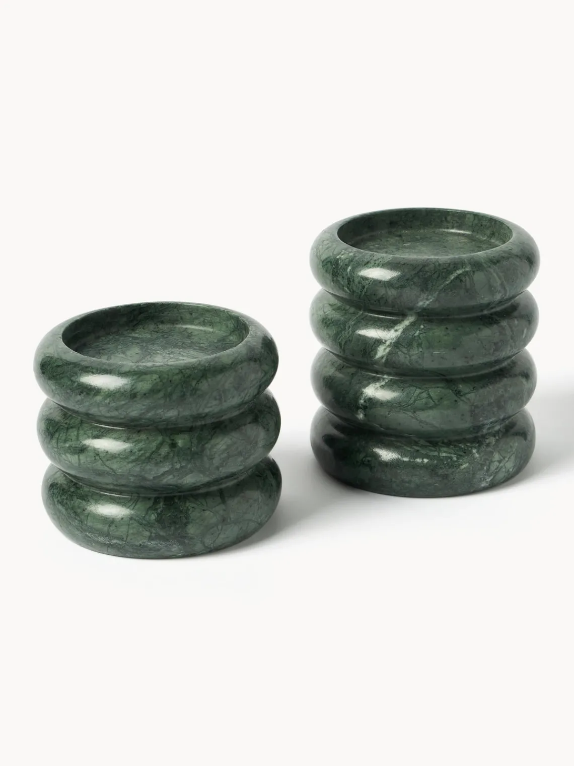 Candelabros|Jarrones>Westwing Collection Candelabros de mármol Orta, 2 uds. Mármol verde oscuro