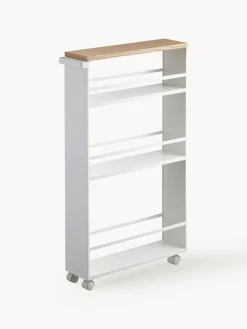 Almacenaje De Cocina>Yamazaki Carrito organizador Tower Blanco mate, madera clara