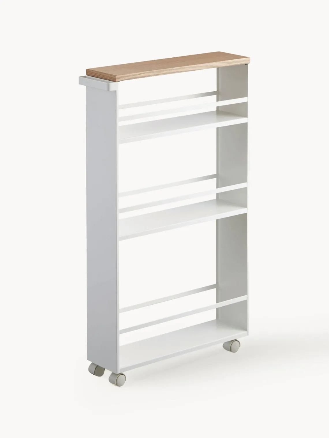 Almacenaje De Cocina>Yamazaki Carrito organizador Tower Blanco mate, madera clara