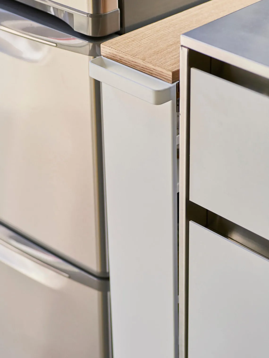 Almacenaje De Cocina>Yamazaki Carrito organizador Tower Blanco mate, madera clara