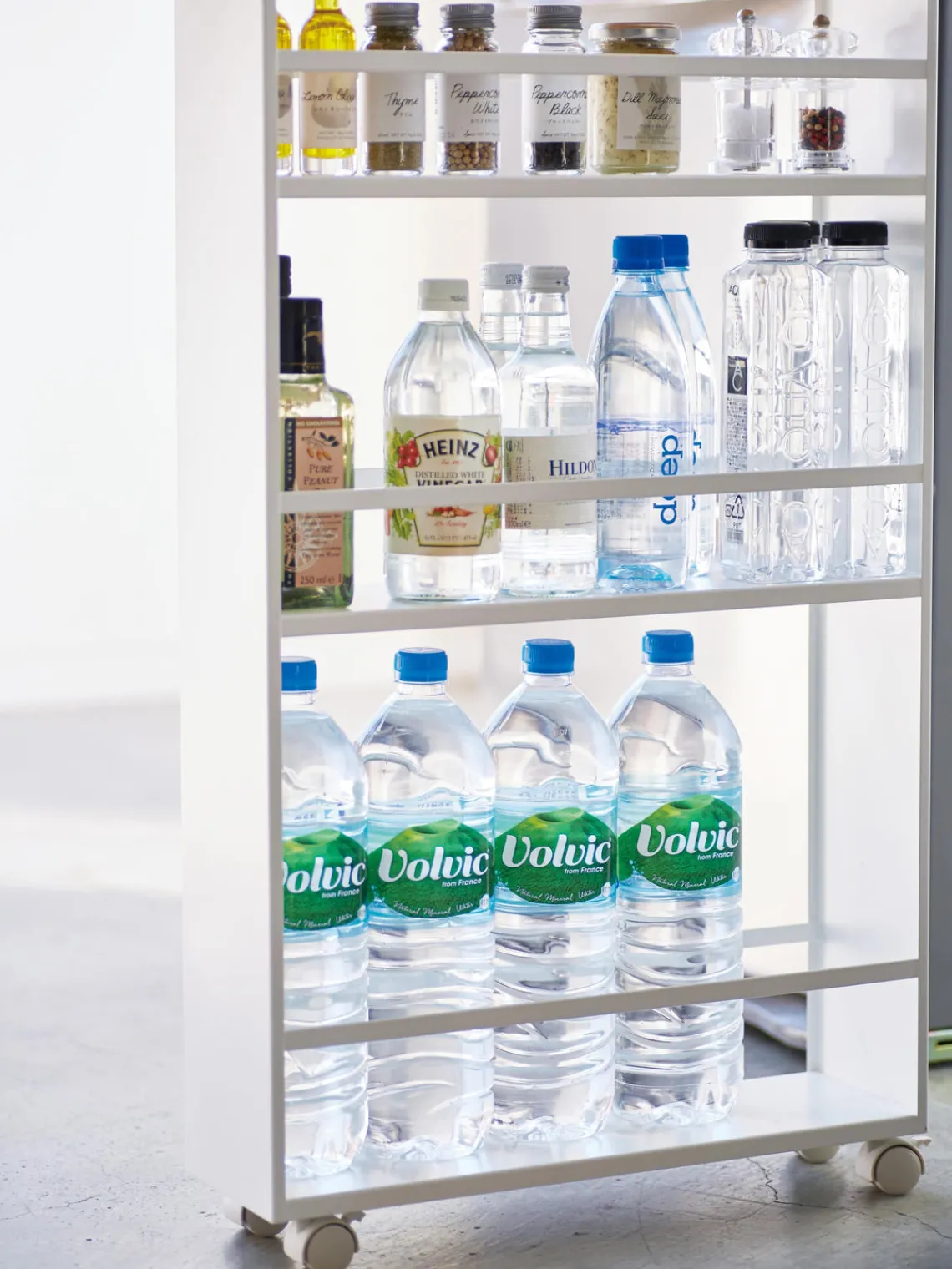 Almacenaje De Cocina>Yamazaki Carrito organizador Tower Blanco mate, madera clara