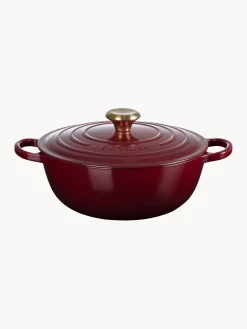 Ollas|Ollas>LE CREUSET Cazuela de hierro fundido La Marmite Signature Collection Rojo vino, dorado