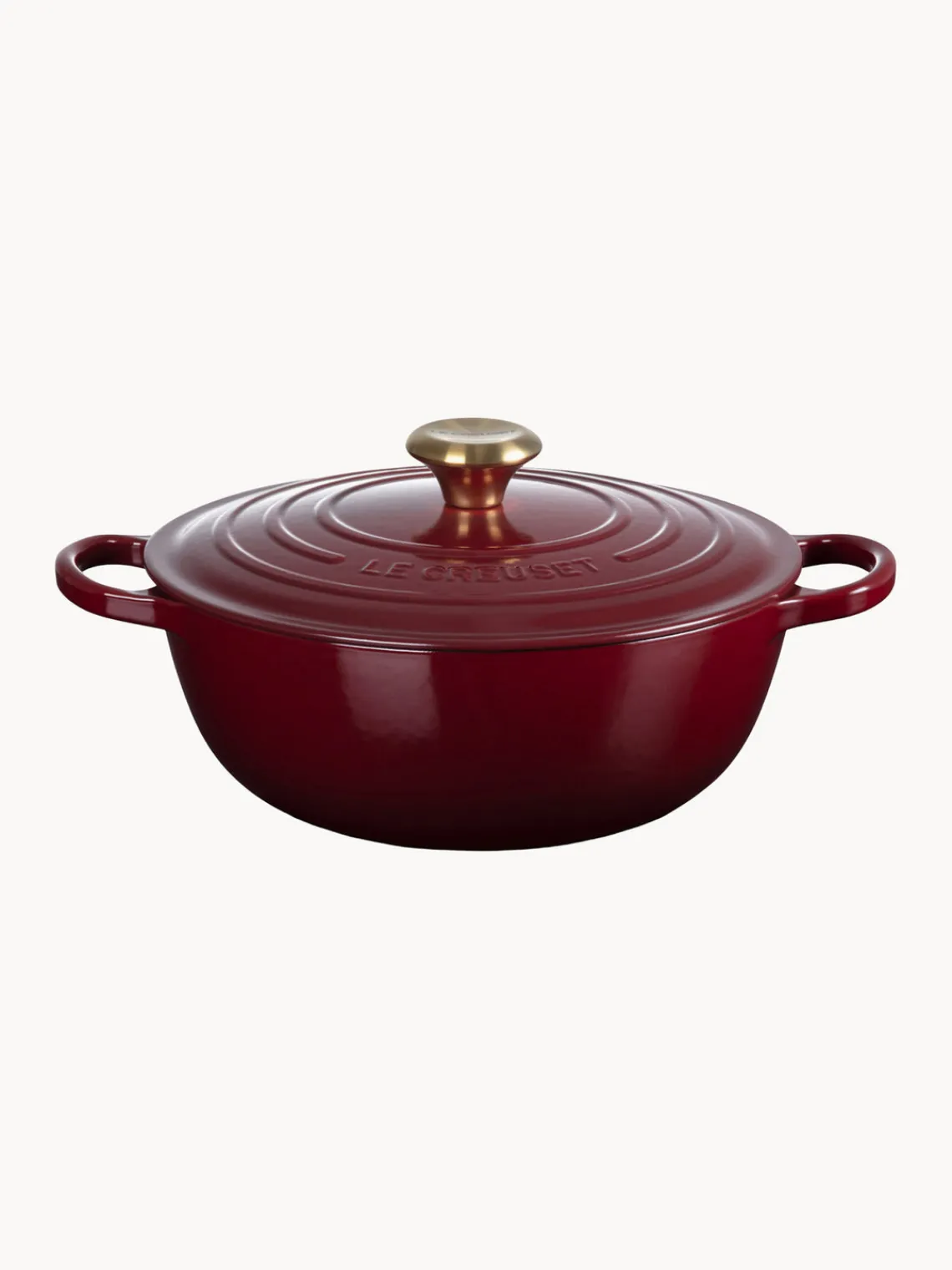 Ollas|Ollas>LE CREUSET Cazuela de hierro fundido La Marmite Signature Collection Rojo vino, dorado