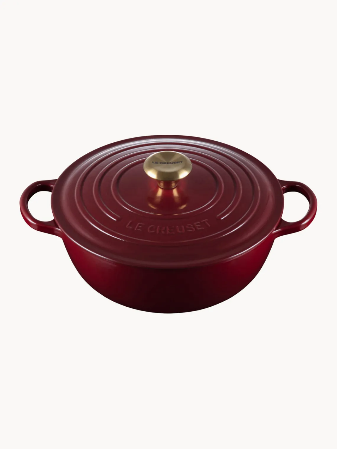 Ollas|Ollas>LE CREUSET Cazuela de hierro fundido La Marmite Signature Collection Rojo vino, dorado