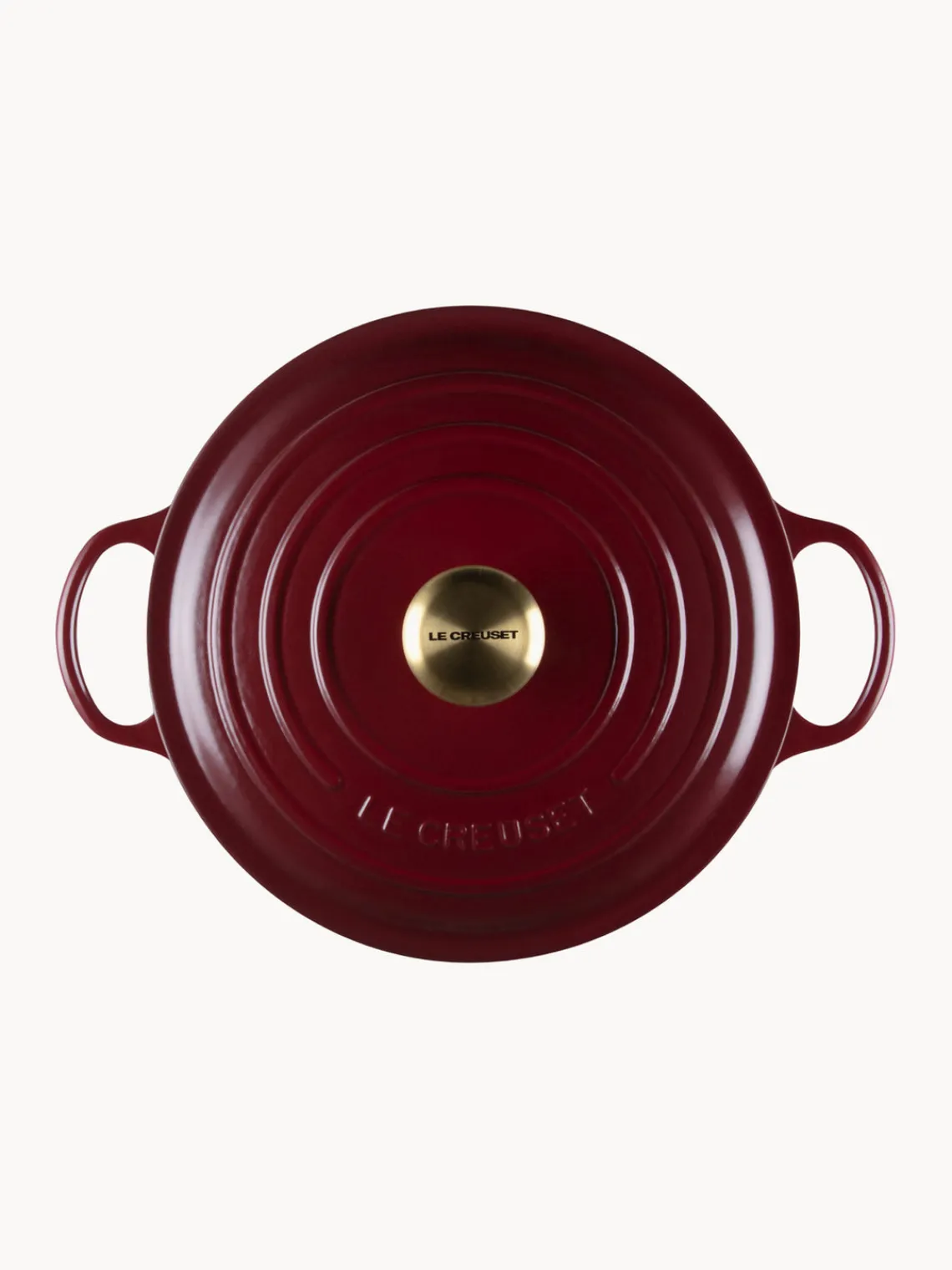 Ollas|Ollas>LE CREUSET Cazuela de hierro fundido La Marmite Signature Collection Rojo vino, dorado