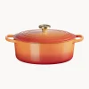 Ollas|Ollas>LE CREUSET Cazuela ovalada de hierro fundido Flamme Dorée