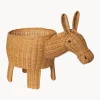 Decoración Infantil|Cestas Y Cajas>Ferm Living Kids Cesta artesanal de ratán Donkey