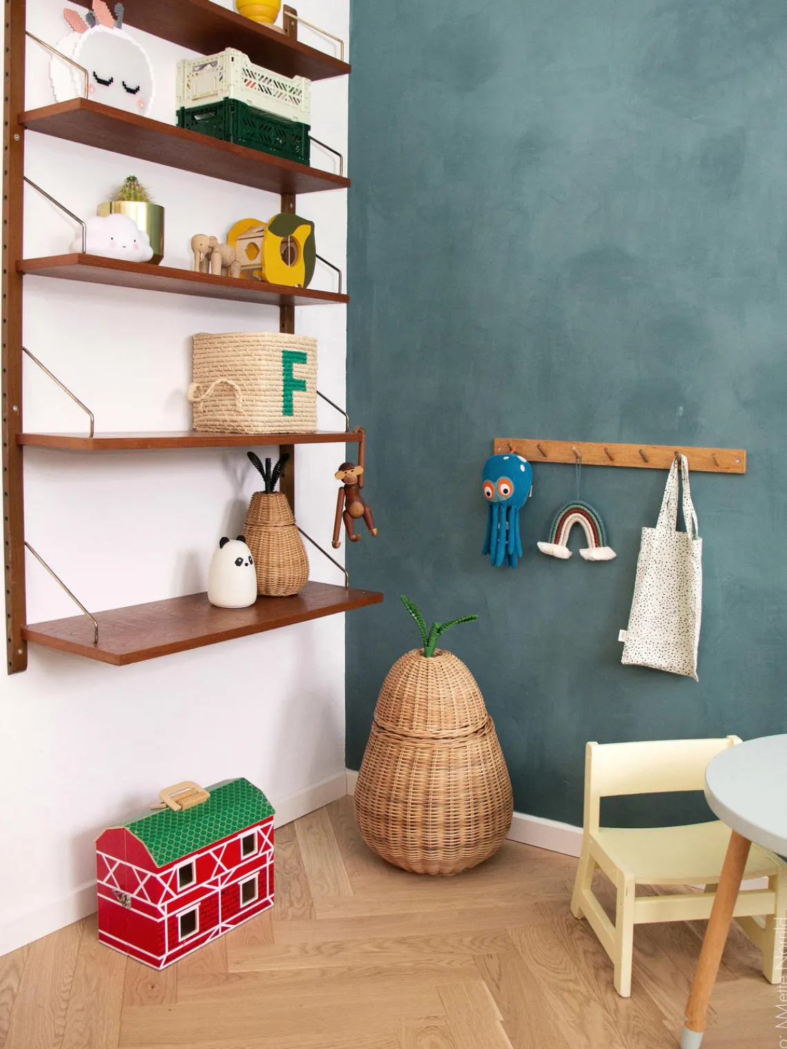 Decoración Infantil|Cestas Y Cajas>Ferm Living Kids Cesta artesanal de ratán Pear